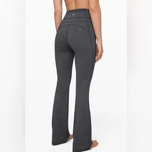 Lululemon‎ Groove Flared Pant 32” in Heathered Black Size 4 thumbnail 4