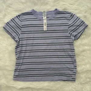 PINK Dreamer Cotton Tee Purple Cloud Stripe Size Medium thumbnail 4