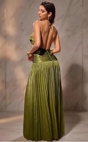 Metallic Green Maxi Dress thumbnail 2