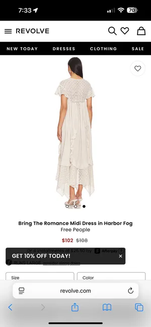 Free People Bring The Romance Midi Dress in Harbor Fog thumbnail 3