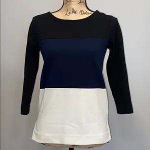 Madewell Striped Career‎ Ponte colorblock shirt Top blouse XS office casual thumbnail 4