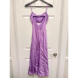 ASTR The Label Lilac Purple Satin Cutout Midi Dress Size Large L Slip Dress thumbnail 3