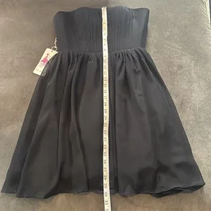Women’s Black Strapless Short Chiffon Homecoming Party Dress Size L (12) NEW thumbnail 11