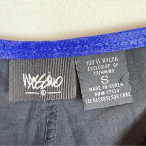 Vintage Y2K Mossimo‎ Black Blue Nylon Mid Rise Mini Shorts Zip Front Size Small thumbnail 7