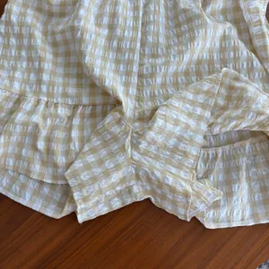 PrettyLittleThing Yellow Gingham Plunging Romper Skort Ruffle Preppy Summer US 6 thumbnail 6