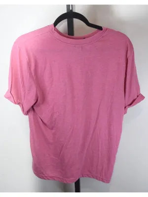Adidas Shirt Womens Small Heathered Pink Basic Crew Neck Tonal Logo Tee thumbnail 2