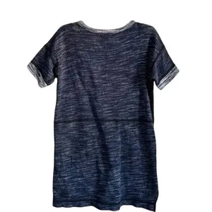 Madewell Blue Marled Tunic Top Pockets 100% Cotton Effortless Casual Comfy Large thumbnail 2