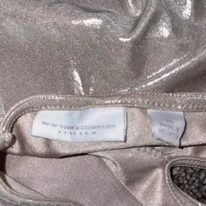 New York & Company silver metallic halter top in XS thumbnail 6