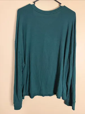 Woman’s Long Sleeve Henley Shirt - Teal Green thumbnail 5