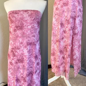 Full Tilt Fairycore Tube Maxi Dress Womens XL Pink Floral Strapless Slit Y2K thumbnail 8