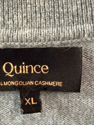Quince 100% Mongolian Cashmere Gray Sweater XL thumbnail 4