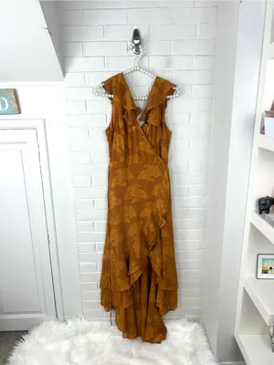 Lulus Adorable Aura Floral Burnout High Low Wrap Dress Size L thumbnail 3