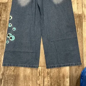 Stylish Blue Embroidered Women's Jeans Size Large thumbnail 10