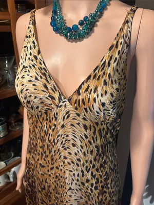 70s Vintage Leopard Print Slip Maxi Dress Sexy Nightgown Dress Size Small 2/4 thumbnail 11