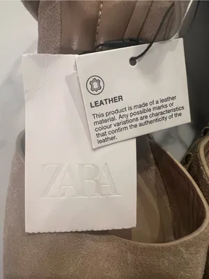 NEW Zara Women’s Studded Suede Heeled Sandals Leather Size 6 36 Wedges thumbnail 5