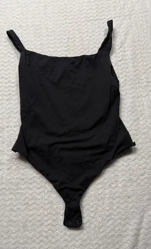 SKIMS Women Black Square Neck Sleeveless Bodysuit Size L RN 158973 High Stretch thumbnail 1