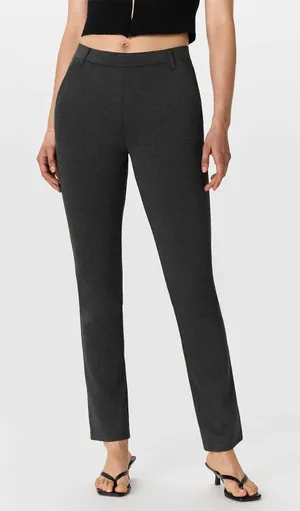 Quince Womens Ultra-Stretch Ponte Straight Leg Pants Charcoal Grey Size S 28in thumbnail 1