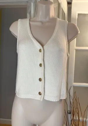 ✨NWOT Abercrombie & Fitch Cream Knit Vest XS✨ thumbnail 1