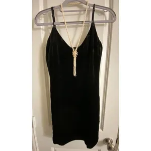 L'AGENCE Elora mini slip dress black‎ velvet Size 2 thumbnail 2