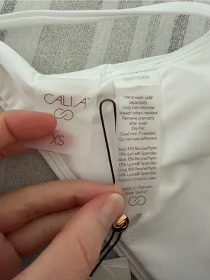 Calia Looped Front Bikini Top Pure White Size XS Beach Summer Vacation UPF 50 thumbnail 3