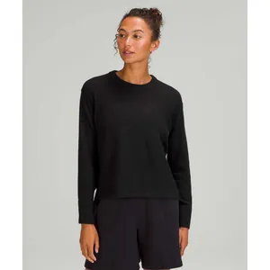 Lululemon Womens Cashlu Boxy Crewneck Sweater‎ XS Black Ribbed Knit Casaul thumbnail 2