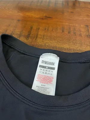 Gymshark Black Training Tee Medium Perforated Logo Athletic Shirt thumbnail 2