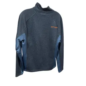 Spyder 1/4 Zip Pullover Sweater Gray & Blue Medium Polyester 36k thumbnail 2