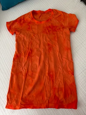 Lululemon Swiftly Tech Short Sleeve Shirt 2.0 - Marble Dye Solar Orange thumbnail 1