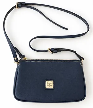 Dooney & Bourke Mini Crossbody Bag Navy Blue Saffiano Leather Gold Hardware Y2K thumbnail 1