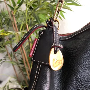 Black leather shoulder hand bag purse chain link strap. Measurements in pics thumbnail 5