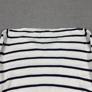 Old Navy Sweater Womens XL White‎ Striped Lace-Up Pullover Open-Knit Relaxed thumbnail 12