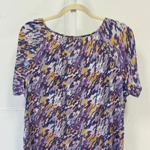 Vintage WinterSilks Silk Cotton Blend Abstract Print Scoop Neck Top T-shirt XL thumbnail 6