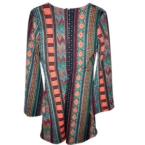 Judith March Bell Sleeve Mini Dress‎ Womens Medium Geometric Tribal Print Retro thumbnail 10