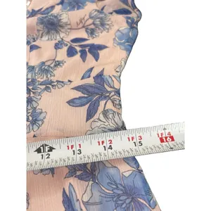 Tommy Hilfiger Pink Blue Floral Sheer Overlay Midi Dress Flutter Sleeve V-neck 6 thumbnail 16