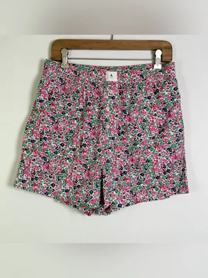 Anthropologie Women’s Floral Cotton Pull On Shorts Pink Green Liberty Style Sz M thumbnail 2