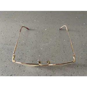 Safilo Eyeglasses Frames ONLY Gold Metal Full Rim 52-19-135 Gold Italy Half Rim thumbnail 2