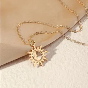 🌙Adorable Sleeping Half Moon Mystical Gypsy Bohemian Sun Charm gold necklace🌞 thumbnail 3
