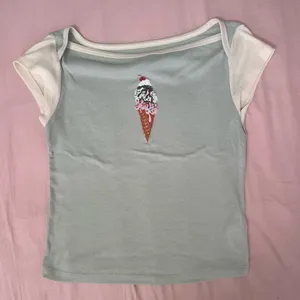 Kimchi Blue Ice Cream Tee - Light Blue and White thumbnail 1
