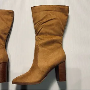 Tan Faux Suede Women's Boots Size 8 1/2 thumbnail 4