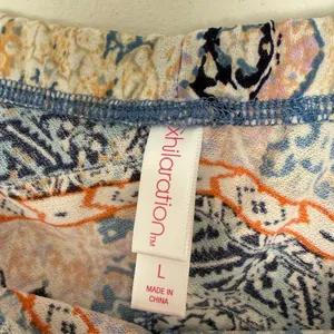 Xhilaration Women’s Large Blue Orange Patterned Wide Leg Pants New thumbnail 2