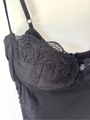 Princess Polly Hazel Cut Out Mini Dress Black Ruched Lace Bodice Whimsigoth thumbnail 8