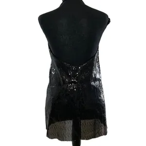 Hugs Black Sequins Halter Back Top/Blouse(Size Black thumbnail 2