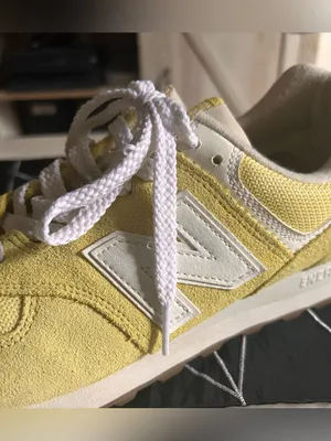 New Balance 574 Fall Suede Sneakers in Lemon Haze Sz 9.5 Grunge Indie Sleaze thumbnail 5