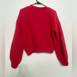No Boundaries Red Knit Cardigan Rhinestone Buttons Size L (11–13) (A189)✨ thumbnail 4