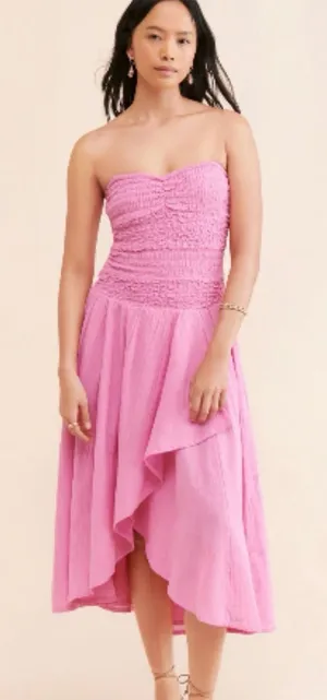 Free People Small Sparkling Moment Midi Barbiecore Y2K Fairycore McBling Dress thumbnail 1