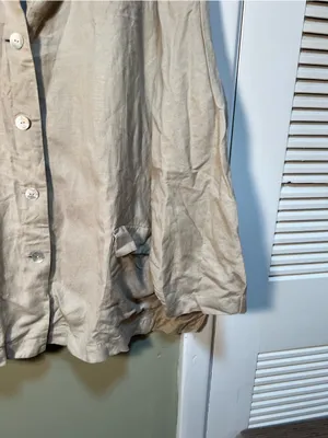Ashley Stewart Women's Plus Size 26W Button‎ Down Top Beige Pockets Linen Blend thumbnail 5