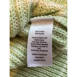 Talbots Mint Green Marl Shaker Knit Quarter Zip Sweater Womens Large Pastel thumbnail 4
