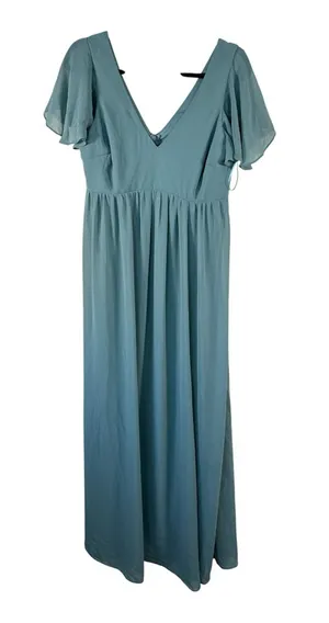 Birdy Grey Sage Green Maxi Bridesmaid Dress Womens M Formal Classic Gown Prom thumbnail 1