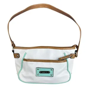 Rosetti Shoulder Bag White Tan Mint Green Vegan Leather Multi Pocket Purse thumbnail 1
