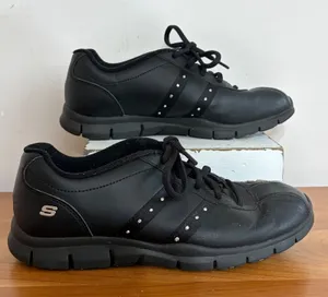 Skechers Womens Black Rhinestone Stripe‎ Sneakers Low Top Athletic Shoes 22420 thumbnail 1